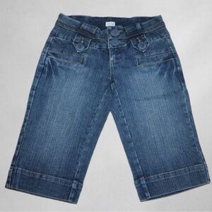 Cache Denim Bermuda Shorts Medium Wash Stretch 13” Inseam S/M